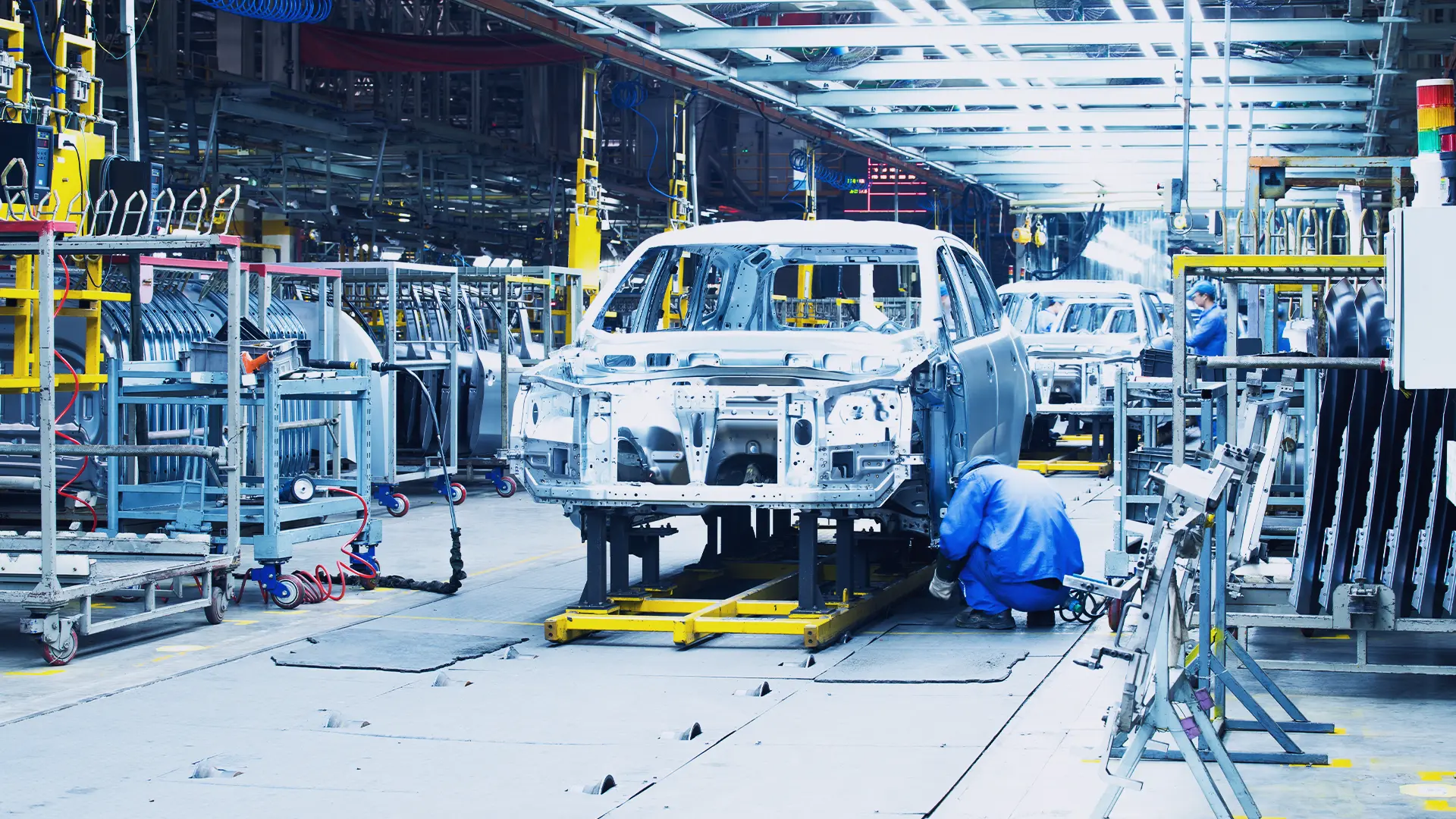 Car body construction in automotive production